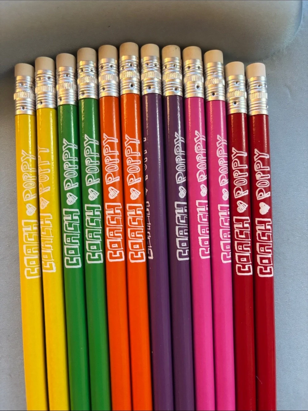 Coach Colorful Poppy Pencil Set - Red, Purple, Orange, Pink, Green, Yellow